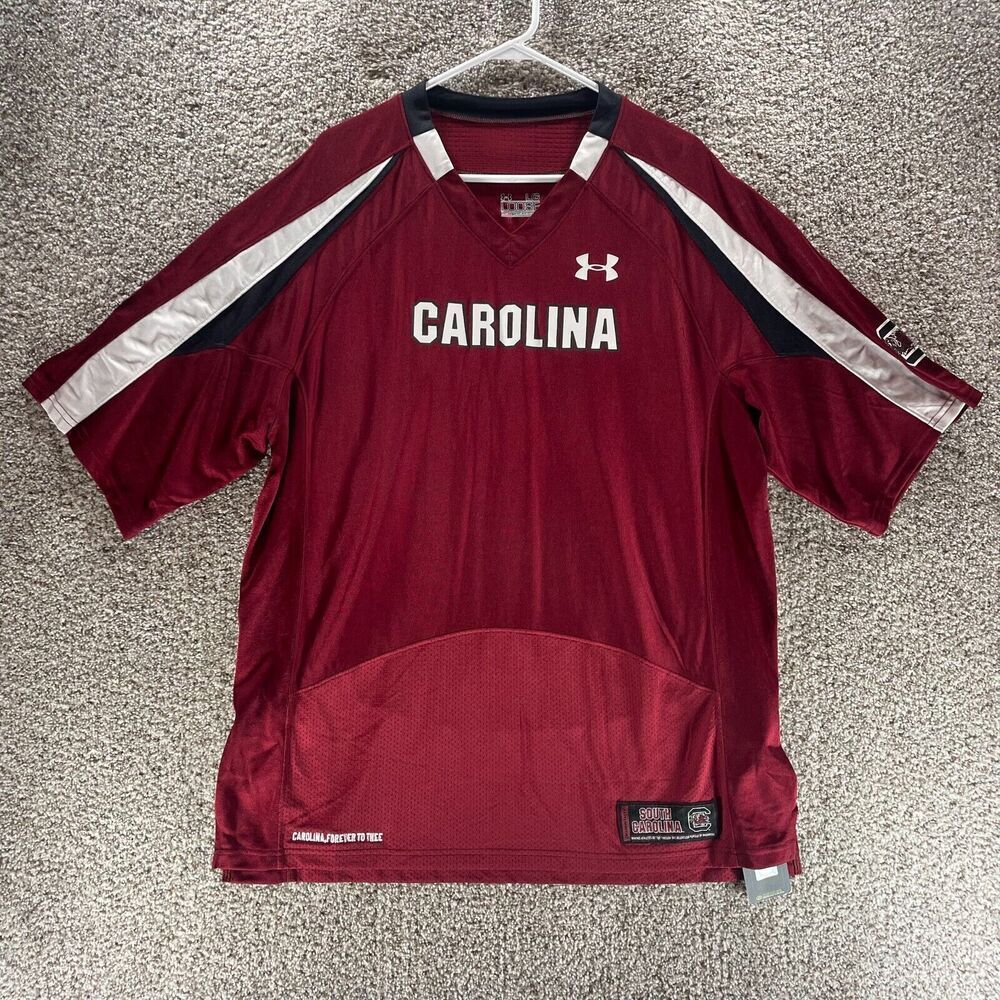 Carolina Gamecocks Jersey Mens Large Red Under Armour Loose Coo Dry Light Adult